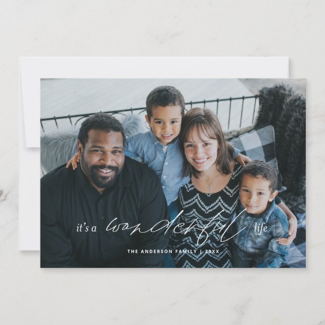 É um cartão de Natal de Feriado de Vida Maravilhos (Frente)