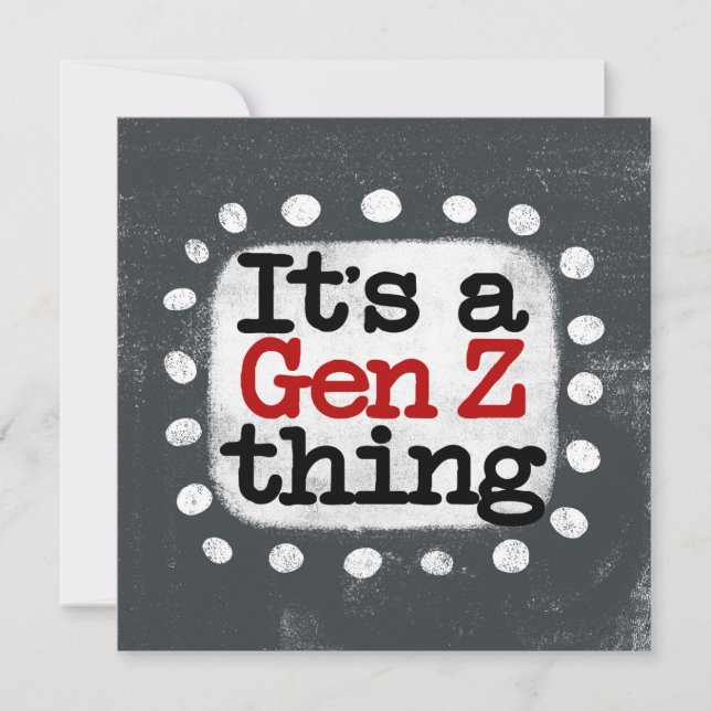 É um cartão de saudação Gen Z (Frente)