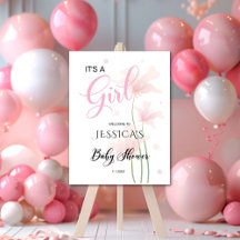 É um Cartaz de Boas-Vindas com Flores Rosa Suave M