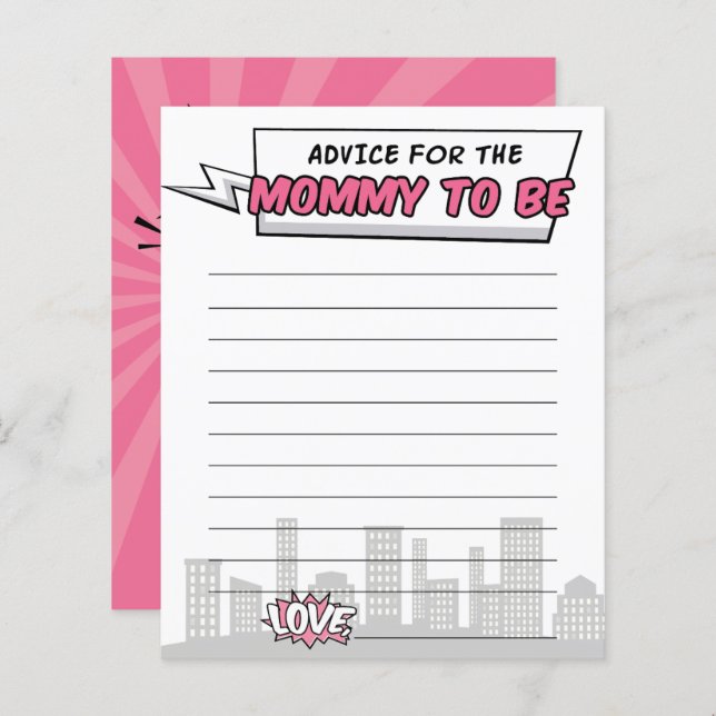 É Um Conselho De Chá de fraldas De Super Herói Do  (Frente/Verso)