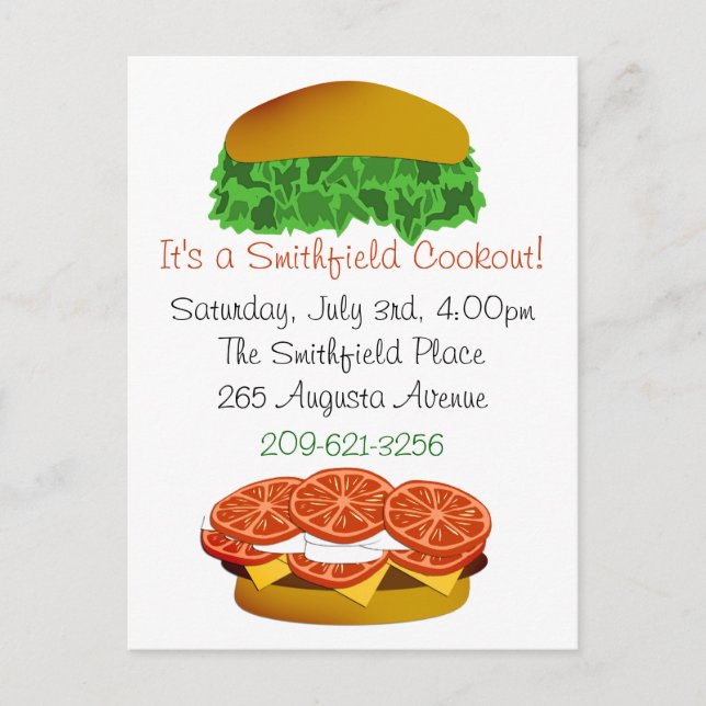 É um Convite de Cookout (Frente)