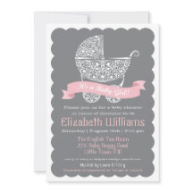 É um convite do chá de fraldas da menina