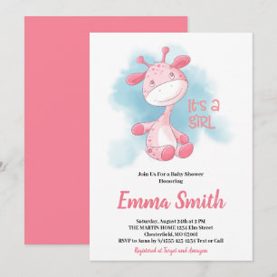 É um convite para Chá de fraldas Girafa em Waterco