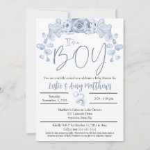 É um convite para Chás de fraldas, Blue Flor