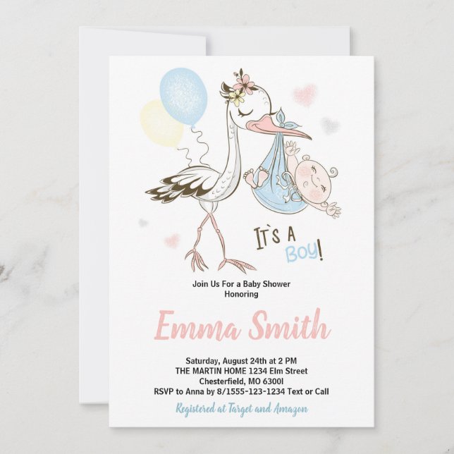 É um convite para Chás de fraldas de Cadeias de Te (Frente)