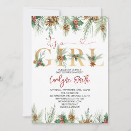 É um convite para Chás de fraldas de Natal