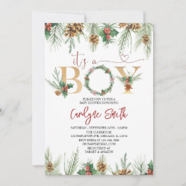 É um convite para Chás de fraldas de Natal