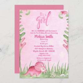 É um convite para Chás de fraldas Dino