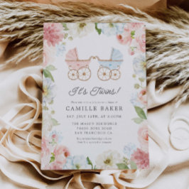 É um convite para gêmeos e Chás de fraldas