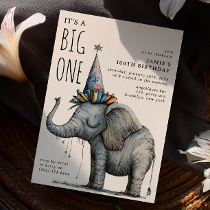 É um GRANDE! Convite de Aniversário de Elefante Di