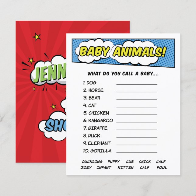 É Um Jogo De Bebês De Super Heróis Do Livro De Men (Frente/Verso)