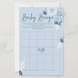 É Um Jogo de Bingo Chá de fraldas Floral Azul