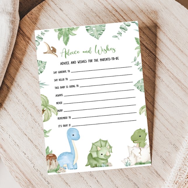 É um Jogo de Conselhos e Desejos para Chuveiro de  (It's A Boy Dinosaur Baby Shower Game)