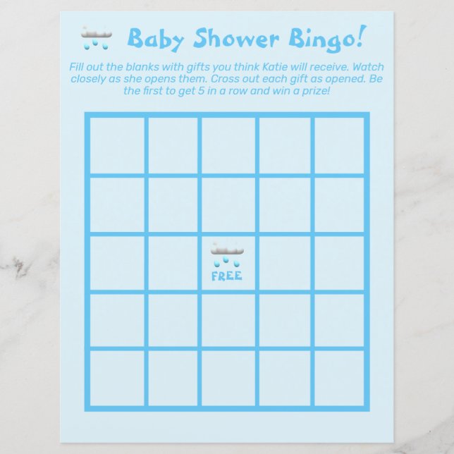 É um Menino Bingo de Chuvinha de Bebê Personalizáv (Frente)