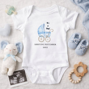 É um menino! Camiseta Azul de Anúncio de Gravidez