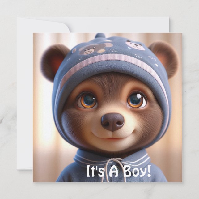 É um menino! Cartão de Anúncio Folha Única (Frente)