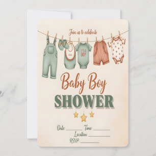 É um Menino! Convite para Chá de Bebê Masculino