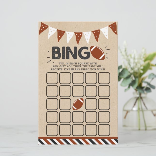 É um menino! Futebol Themed Chá de fraldas Bingo (Em pé/Frente)
