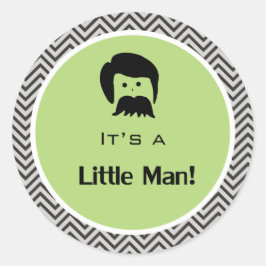 É um menino, pequeno homem, adesivos verdes para o