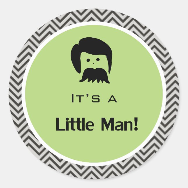 É um menino, pequeno homem, adesivos verdes para o (Frente)