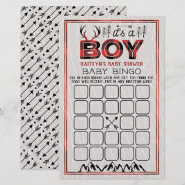 É um menino! Xadrez russa Lumberjack Baby Bingo