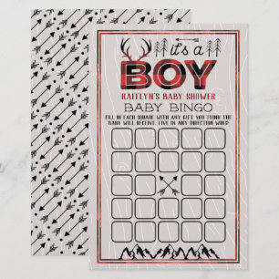 É um menino! Xadrez russa Lumberjack Baby Bingo