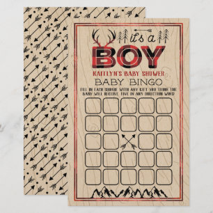 É um menino! Xadrez russa Lumberjack Baby Bingo