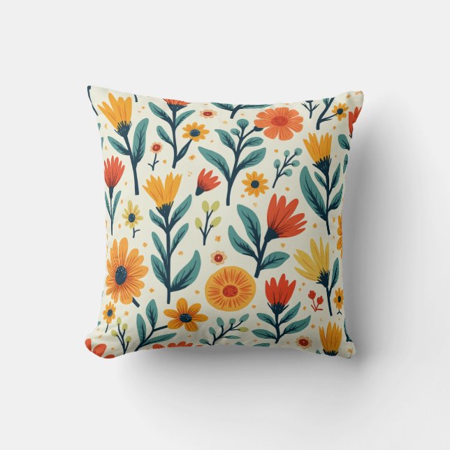 É uma almofada com padrão brilhante. (Frente)