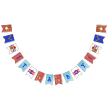 É uma bandeira temático do chá de fraldas do