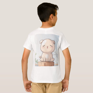 É uma camiseta com um cachorro fofo.