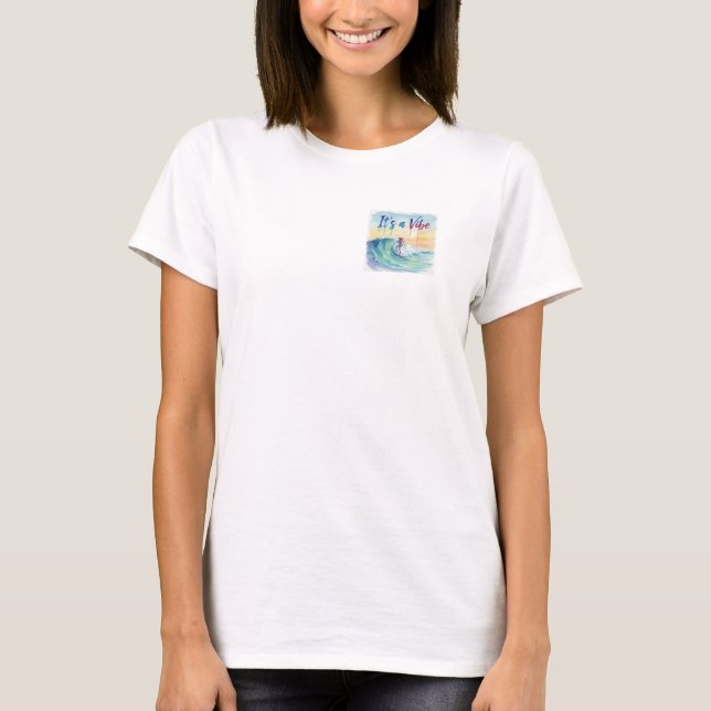 É uma Camiseta de Arte de Surf com Aquarela It's a (Frente)