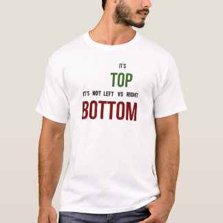 É uma camiseta política de Topo vs Base