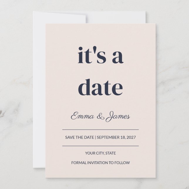 É uma Data Salve a Data Convite de Casamento (Frente)