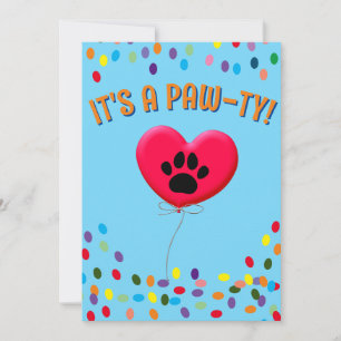 É Uma Festa de Cachorro Paw-Ty Convite