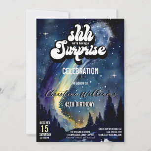 É uma Festa Surpresa   Convite Noite Estrelada