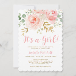 "É uma garota!" Convite para chás de fraldas