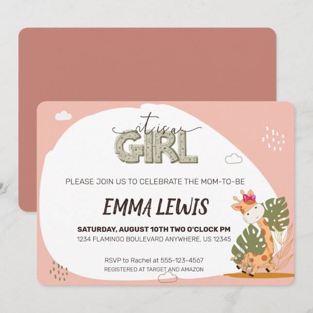 É uma Garota Menininha Girafa, Convite para Chás d (Frente/Verso)