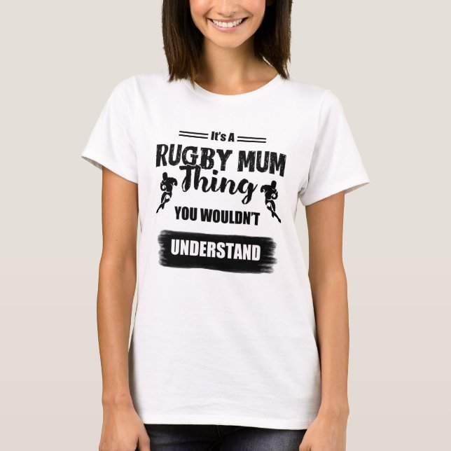 É uma Mãe de Rugby - Rugby T-Shirt (Frente)