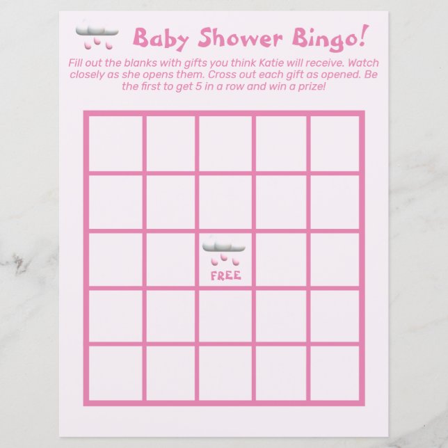 É uma Menina Bingo de Chuvinha de Bebê Personalizá (Frente)