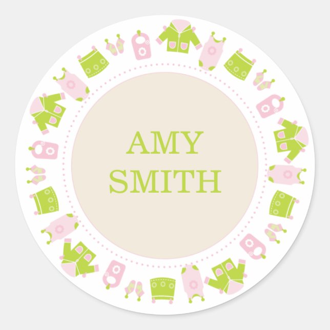 {é uma menina!} pequeno adesivo de chá de fraldas  (Frente)