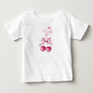 É uma t-shirt do bebê de cereja