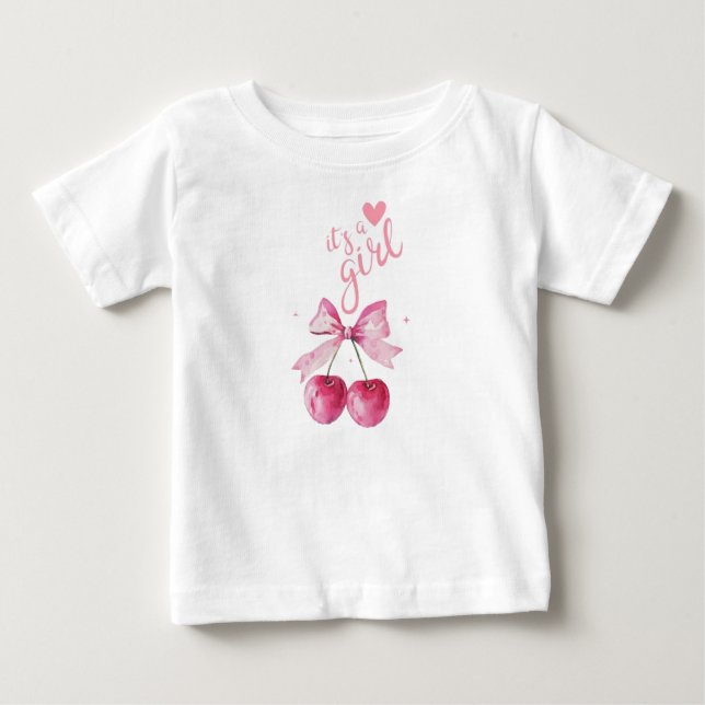 É uma t-shirt do bebê de cereja (Frente)