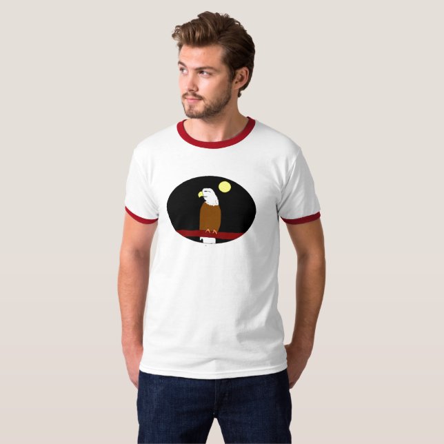 Eagle at Night Ringer T-Shirt (Frente Completa)