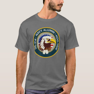 Eagle Emblem USA Flag   D 214 T-Shirt Marinho