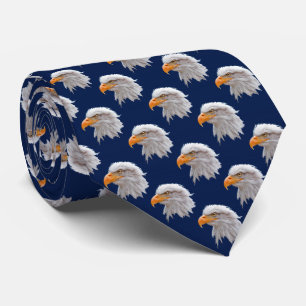 Eagle Frenzy Gravata Estampa Dupla Face (Azul Mari
