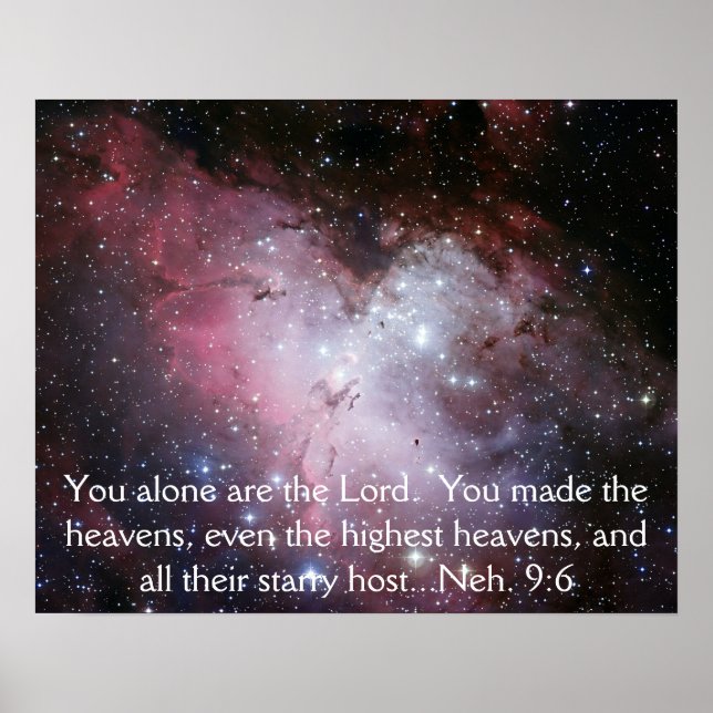 Eagle Nebula Space Photo Bíblia Verse Poster (Frente)