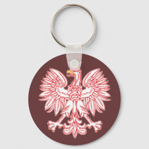 Eagle polonês esboçado no chaveiro vermelho