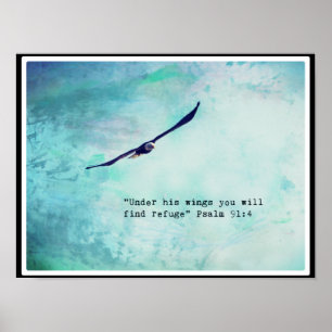 Eagle Psalm 91 16" x Poster de 12" (Matte)