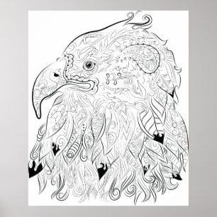 Eagle que tira o poster adulto da coloração