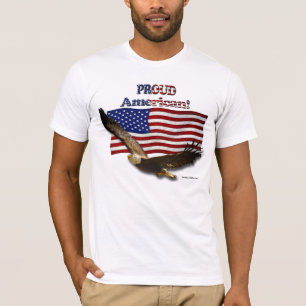 Eagle & t-shirt americano orgulhoso da BANDEIRA